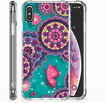 B2Ctelecom Shockproof siliconen hoesje iPhone Xs | X/10 Cirkels en Vlinders