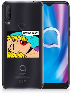 B2Ctelecom Silicone Back Case Alcatel 1S (2020) Hoesje met Tekst Popart Oh Yes