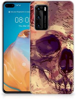 B2Ctelecom Silicone Back Case Huawei P40 GSM Hoesje Skullhead