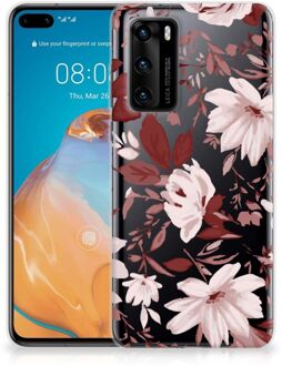 B2Ctelecom Silicone Back Case Huawei P40 GSM Hoesje Watercolor Flowers