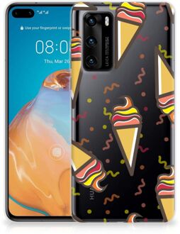 B2Ctelecom Silicone Back Case Huawei P40 Hoesje Super als Cadeau voor Kleinzoon Icecream