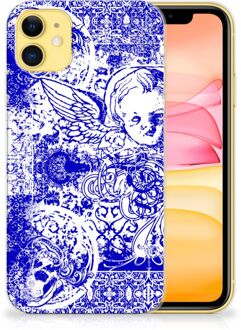 B2Ctelecom Silicone Back Case iPhone 11 Angel Skull Blue