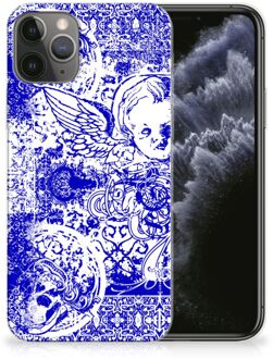 B2Ctelecom Silicone Back Case iPhone 11 Pro Angel Skull Blue