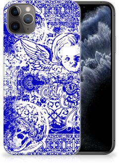 B2Ctelecom Silicone Back Case iPhone 11 Pro Max Angel Skull Blue