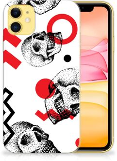 B2Ctelecom Silicone Back Case iPhone 11 Skull Rood