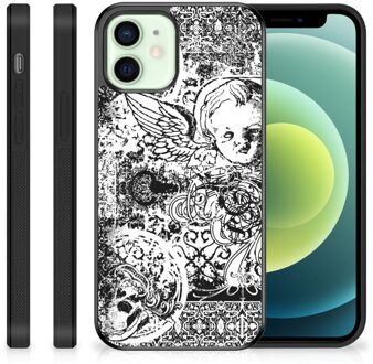 B2Ctelecom Silicone Back Case iPhone 12 Mini Telefoon Hoesje met Zwarte rand Skulls Angel