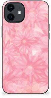 B2Ctelecom Silicone Back Case iPhone 12 Pro | 12 (6.1") Telefoon Hoesje met Zwarte rand Lente Bloemen