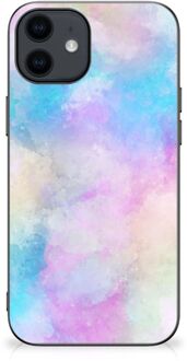 B2Ctelecom Silicone Back Case iPhone 12 Pro | 12 (6.1") Telefoon Hoesje met Zwarte rand Watercolor Light