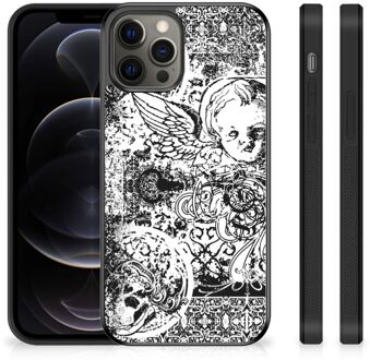 B2Ctelecom Silicone Back Case iPhone 12 Pro Max Telefoon Hoesje met Zwarte rand Skulls Angel