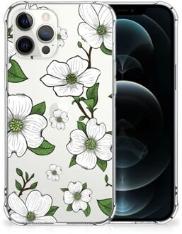 B2Ctelecom Silicone Back Case iPhone 12 Pro Max Telefoonhoesje  met doorzichtige rand Dogwood Flowers