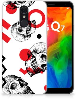 B2Ctelecom Silicone Back Case LG Q7 Skull Rood