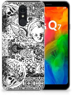 B2Ctelecom Silicone Back Case LG Q7 Skulls Angel