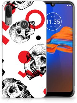 B2Ctelecom Silicone Back Case Motorola Moto E6 Plus Skull Rood