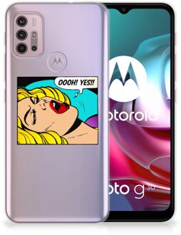 B2Ctelecom Silicone Back Case Motorola Moto G30 | G10 Hoesje met Tekst Popart Oh Yes