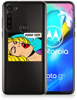 B2Ctelecom Silicone Back Case Motorola Moto G8 Power Hoesje met Tekst Popart Oh Yes