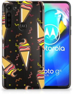 B2Ctelecom Silicone Back Case Motorola Moto G8 Power Hoesje Super als Cadeau voor Kleinzoon Icecream