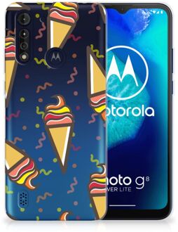 B2Ctelecom Silicone Back Case Motorola Moto G8 Power Lite Hoesje Super als Cadeau voor Kleinzoon Icecream