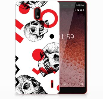 B2Ctelecom Silicone Back Case Nokia 1 Plus Skull Rood