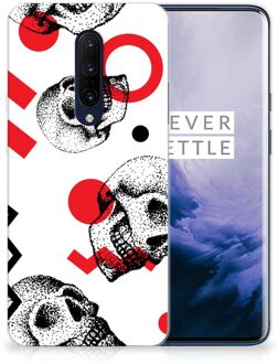 B2Ctelecom Silicone Back Case OnePlus 7 Pro Skull Rood