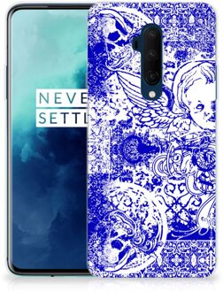 B2Ctelecom Silicone Back Case OnePlus 7T Pro Angel Skull Blue