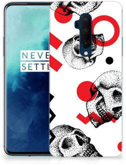 B2Ctelecom Silicone Back Case OnePlus 7T Pro Skull Rood