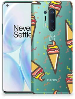 B2Ctelecom Silicone Back Case OnePlus 8 Pro Hoesje Super als Cadeau voor Kleinzoon Icecream