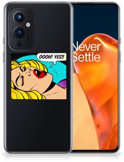 B2Ctelecom Silicone Back Case OnePlus 9 Hoesje met Tekst Popart Oh Yes