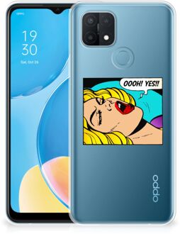 B2Ctelecom Silicone Back Case OPPO A15 Hoesje met Tekst Popart Oh Yes