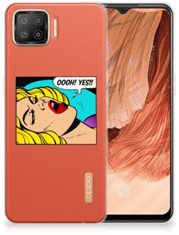 B2Ctelecom Silicone Back Case OPPO A73 4G Hoesje met Tekst Popart Oh Yes