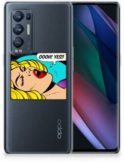 B2Ctelecom Silicone Back Case OPPO Find X3 Neo Hoesje met Tekst Popart Oh Yes