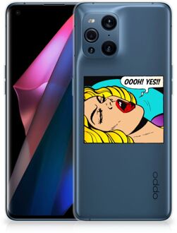 B2Ctelecom Silicone Back Case OPPO Find X3 | X3 Pro Hoesje met Tekst Popart Oh Yes