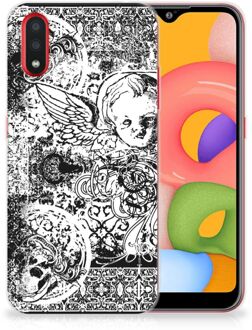 B2Ctelecom Silicone Back Case Samsung Galaxy A01 Skulls Angel