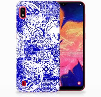 B2Ctelecom Silicone Back Case Samsung Galaxy A10 Angel Skull Blue