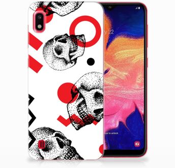 B2Ctelecom Silicone Back Case Samsung Galaxy A10 Skull Rood