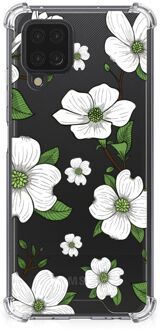 B2Ctelecom Silicone Back Case Samsung Galaxy A12 Telefoonhoesje  met doorzichtige rand Dogwood Flowers