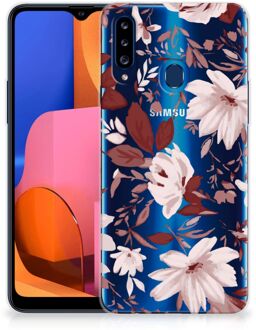 B2Ctelecom Silicone Back Case Samsung Galaxy A20s GSM Hoesje Watercolor Flowers