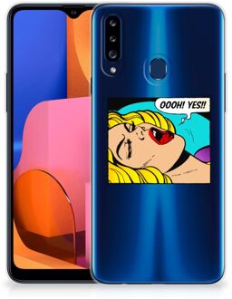 B2Ctelecom Silicone Back Case Samsung Galaxy A20s Hoesje met Tekst Popart Oh Yes