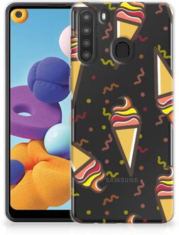 B2Ctelecom Silicone Back Case Samsung Galaxy A21 Hoesje Super als Cadeau voor Kleinzoon Icecream