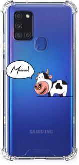 B2Ctelecom Silicone Back Case Samsung Galaxy A21s Telefoonhoesje  met doorzichtige rand Cow