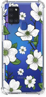 B2Ctelecom Silicone Back Case Samsung Galaxy A21s Telefoonhoesje  met doorzichtige rand Dogwood Flowers