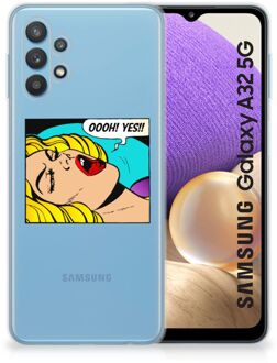 B2Ctelecom Silicone Back Case Samsung Galaxy A32 5G Hoesje met Tekst Popart Oh Yes