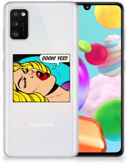 B2Ctelecom Silicone Back Case Samsung Galaxy A41 Hoesje met Tekst Popart Oh Yes