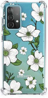 B2Ctelecom Silicone Back Case Samsung Galaxy A52 4G/5G Telefoonhoesje  met doorzichtige rand Dogwood Flowers