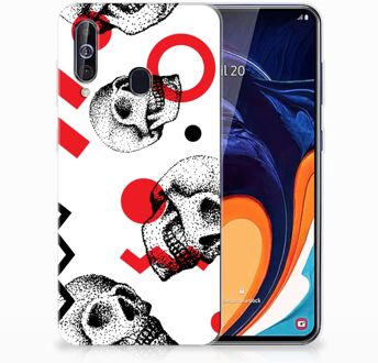 B2Ctelecom Silicone Back Case Samsung Galaxy A60 Skull Rood