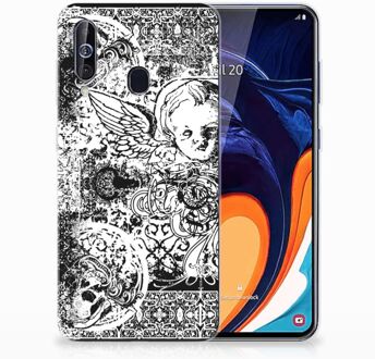 B2Ctelecom Silicone Back Case Samsung Galaxy A60 Skulls Angel