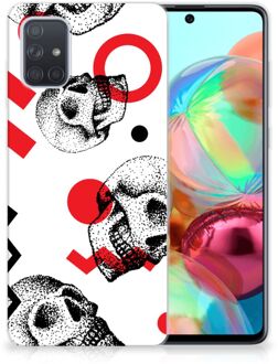 B2Ctelecom Silicone Back Case Samsung Galaxy A71 Skull Rood