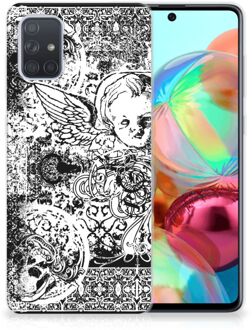 B2Ctelecom Silicone Back Case Samsung Galaxy A71 Skulls Angel