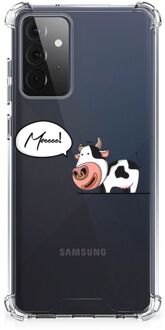 B2Ctelecom Silicone Back Case Samsung Galaxy A72 4G/5G Telefoonhoesje  met doorzichtige rand Cow