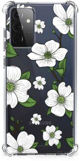 B2Ctelecom Silicone Back Case Samsung Galaxy A72 4G/5G Telefoonhoesje  met doorzichtige rand Dogwood Flowers