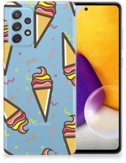 B2Ctelecom Silicone Back Case Samsung Galaxy A72 Hoesje Super als Cadeau voor Kleinzoon Icecream